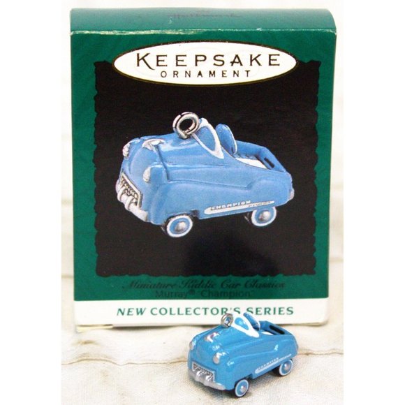 Vtg 1995 Hallmark Keepsake Ornament Mini Kiddie Car Classic Blue Murray Champion - Picture 1 of 13
